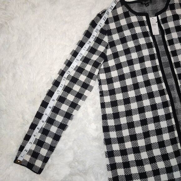 Talbots Buffalo Check Plaid Duster Cardigan - Picture 7 of 12